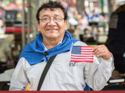 person with American flag